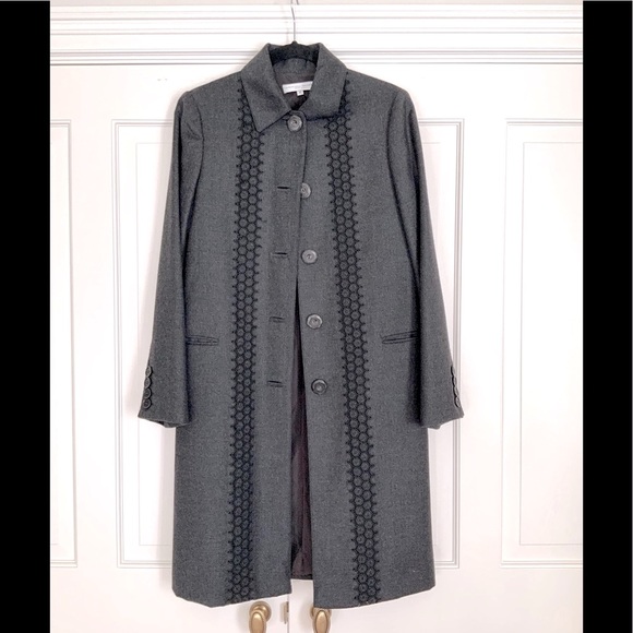 Carolina Herrera gray wool coat 8 - Picture 1 of 16
